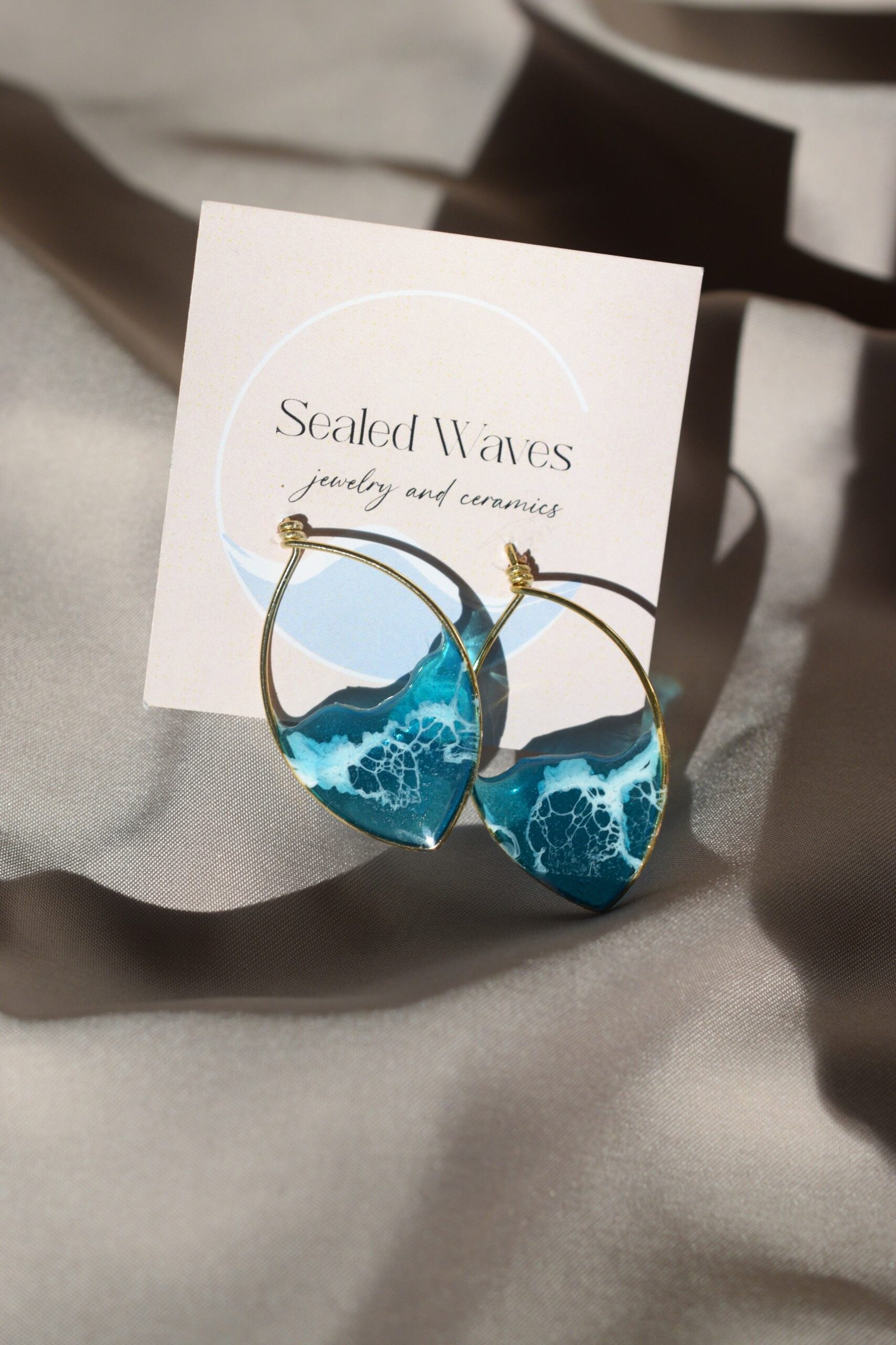 Обеци Sea during Fall - различни форми | позлатен месинг - Image 3