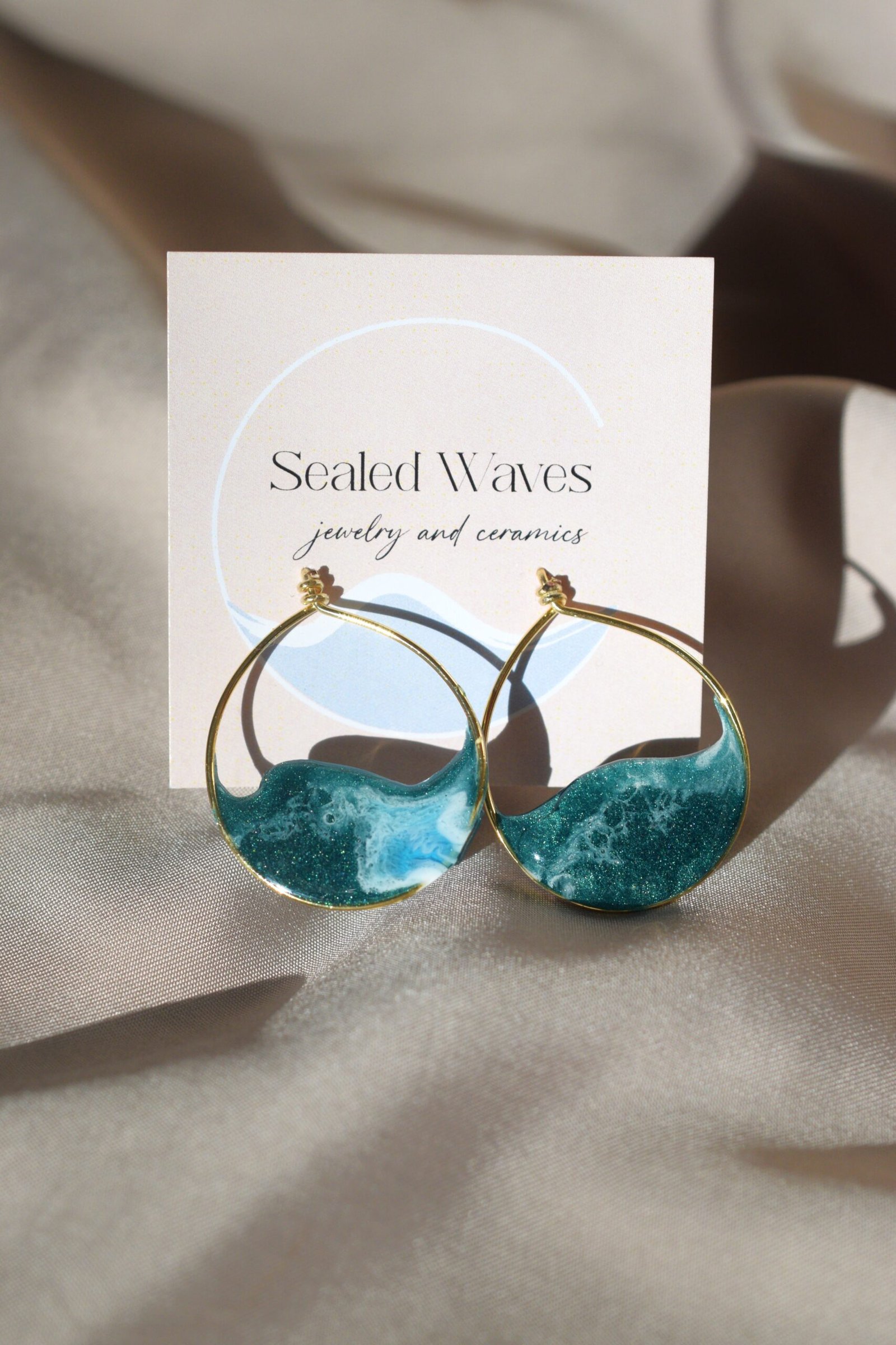 Обеци Sea during Fall - различни форми | позлатен месинг - Image 4