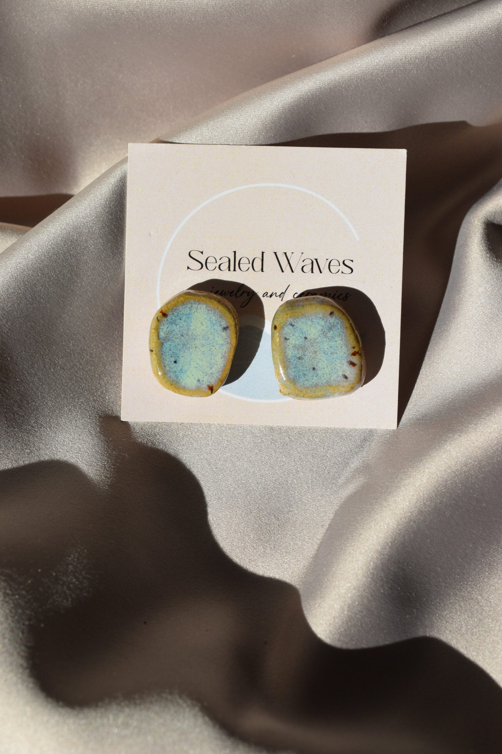Керамични обеци на щифт | Sealed Waves Pebbles - Image 6