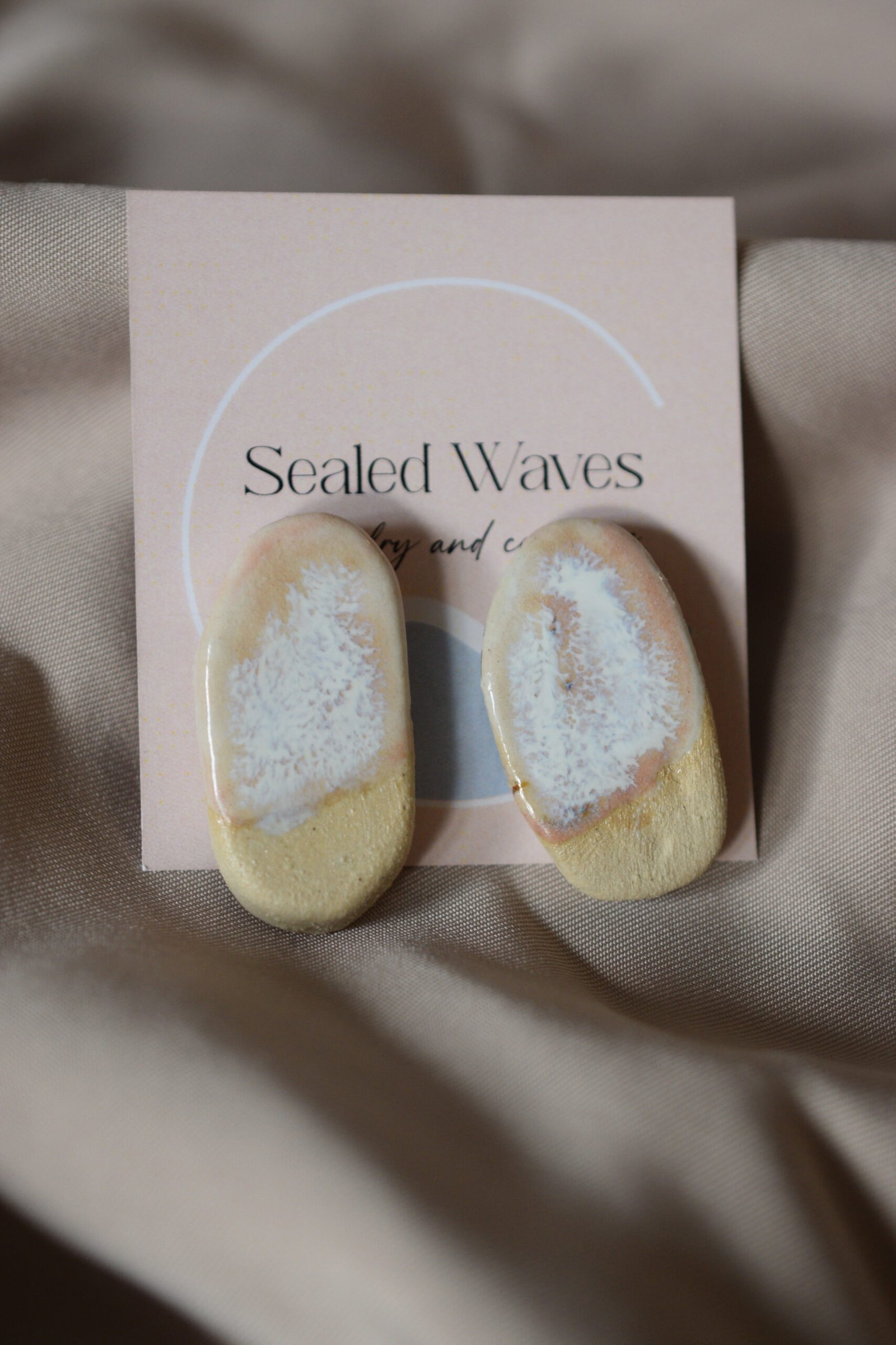 Керамични обеци на щифт | Sealed Waves Pebbles - Image 7